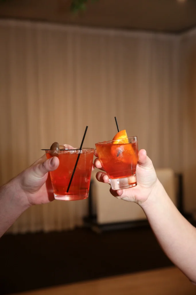 Van Ables drinks in a glass